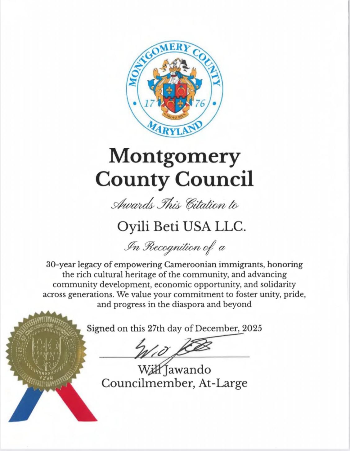 Montgomery County Citation